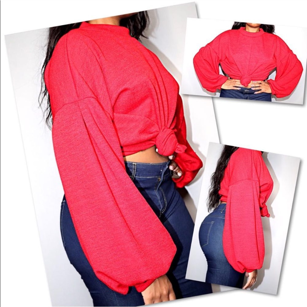 Red long sleeve sweater